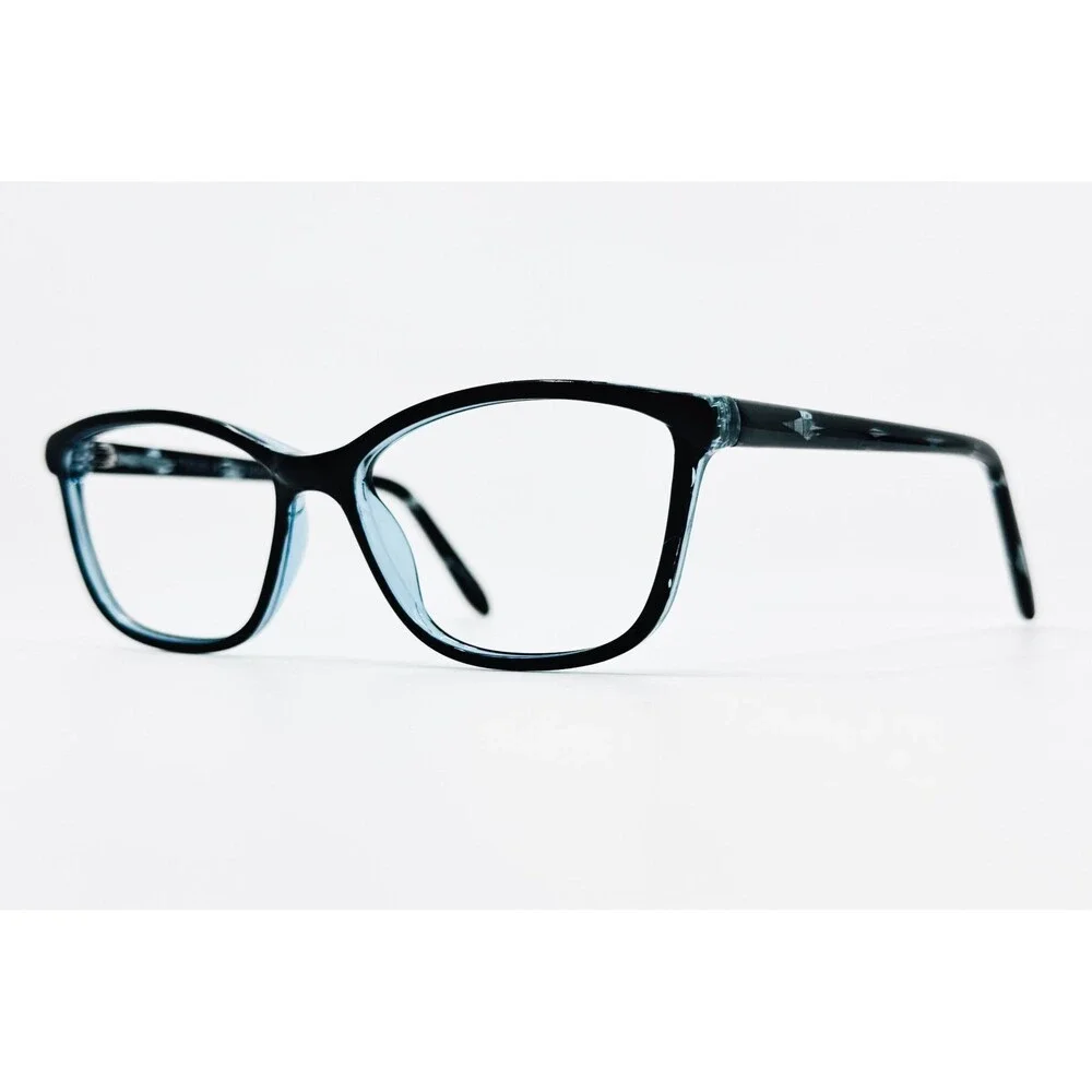 Focus 247 Eyeglasses Women Black Blue Cat Eye Frame 52-15-140